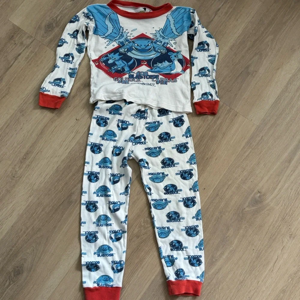 Vintage‎ 90s Official Nintendo Pokemon Long Sleeve Blastoise 2-Piece Pajamas